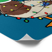 Cute Christmas Duck Mallard With Xmas Lights  Poster (Ecke)