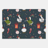 Cute Christmas Ducks Gift Wrap Geschenkpapier Set (Vorderseite 3)