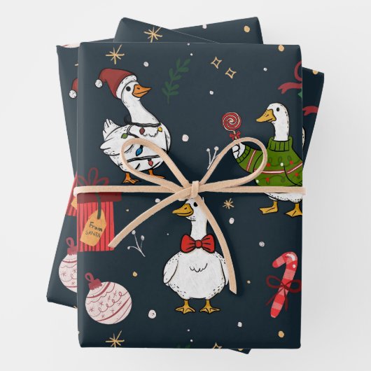 Cute Christmas Ducks Gift Wrap Geschenkpapier Set (Beispiel)