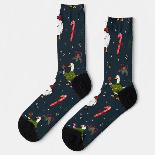 Cute Christmas Ducks Socks Socken (Linkes Detail)