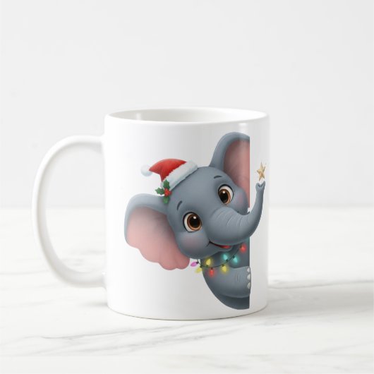 Cute Christmas Elephant Coffee Mug  Kaffeetasse (Links)