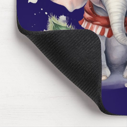 Cute Christmas Elephant Mousepad (Ecke)