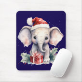 Cute Christmas Elephant Mousepad (Mit Mouse)