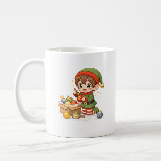 Cute Christmas Elf Baking Mug Kaffeetasse (Links)