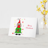 Cute Christmas elf Karte (Gelbe Blume)