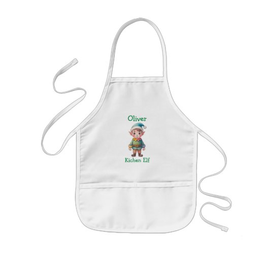 Cute Christmas Elf Personalized Kinderschürze (Vorne)