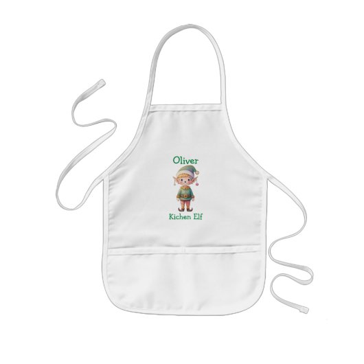 Cute Christmas Elf Personalized Kinderschürze (Vorne)
