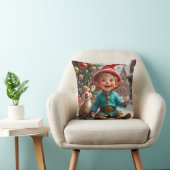Cute Christmas Elf & Reindeer  Throw Pillow Kissen (Stuhl )