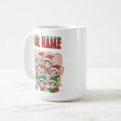 Cute Christmas Elves Squad Cartoon Illustration Kaffeetasse (Vorderseite Links)