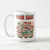 Cute Christmas Elves Squad Cartoon Illustration Kaffeetasse (Links)