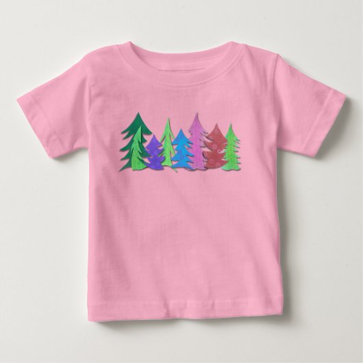 Cute Christmas Forest Colorful Baby T-shirt (Vorderseite)