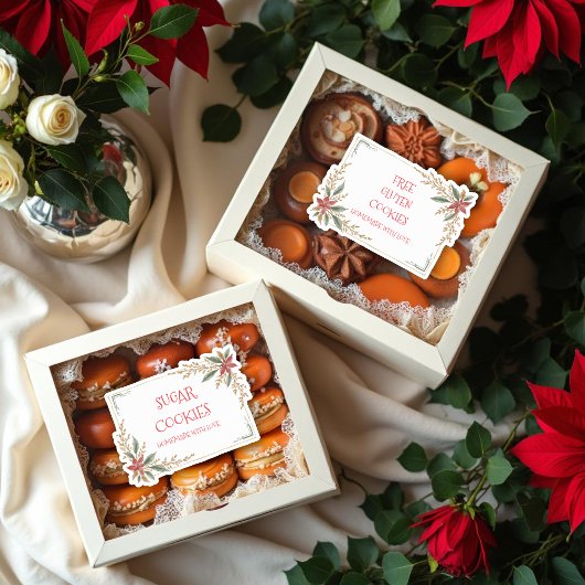 Cute Christmas Frame For Cookies Exchange Party Aufkleber