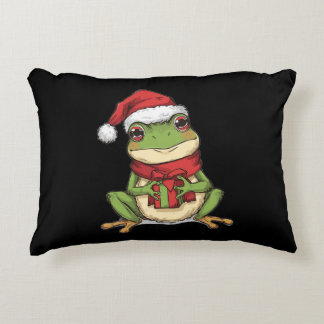 Cute Christmas Frog Sweater - Santa Frog Holding G Dekokissen