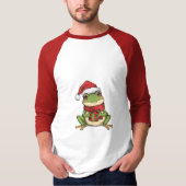 Cute Christmas Frog Sweater - Santa Frog Holding G T-Shirt (Vorderseite)