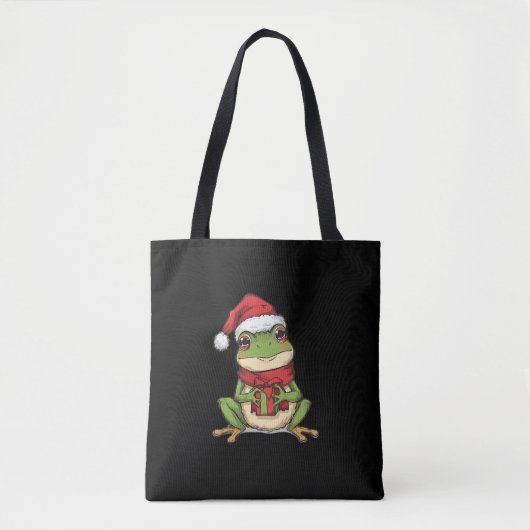 Cute Christmas Frog Sweater - Santa Frog Holding G Tasche (Vorderseite)