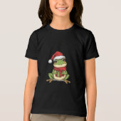 Cute Christmas Frog Sweater - Santa Frog Holding G Tri-Blend Shirt (Vorderseite)