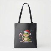 Cute Christmas Frog With Candy Cane - Funny Holida Tasche (Vorderseite)