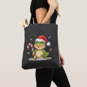 Cute Christmas Frog With Candy Cane - Funny Holida Tasche (Von Nahem)