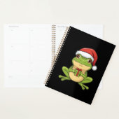 Cute Christmas Frog with Santa Hat Holding Gift - Planer (Anzeige)