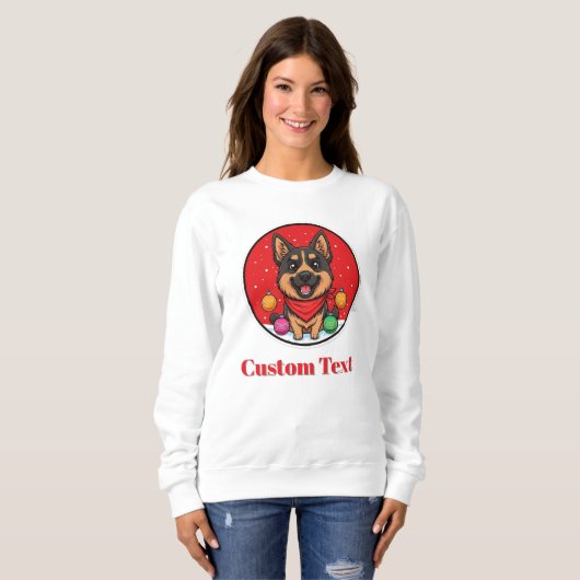Cute Christmas German Shepherd Puppy Sweatshirt (Vorne ganz)