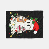 Cute Christmas Ghost Coffee Tree Cake Xmas Lights Fleecedecke (Vorderseite (Horizontal))