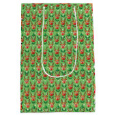 Cute Christmas Gift Bag–Deer, Trees & Holly Mittlere Geschenktüte (Rückseite)