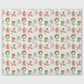 Cute Christmas Gift Icon Pattern in Light White Geschenkpapier (Flach)