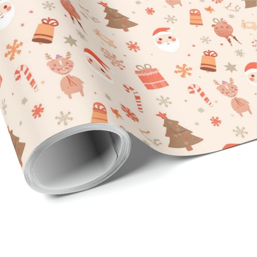 Cute Christmas Gift Wrapping Geschenkpapier (Rolleneckpunkt)