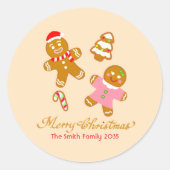 Cute Christmas Gingerbread Personalized Sticker (Vorderseite)
