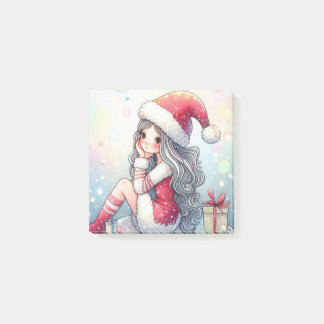 Cute Christmas Girl note Post-it Klebezettel