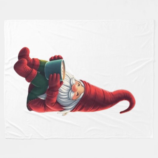 Cute Christmas gnome Fleecedecke (Vorderseite (Horizontal))