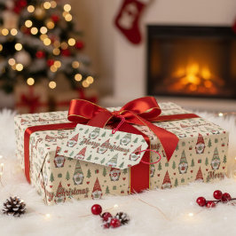 Cute Christmas Gnome Gift Tag Geschenkanhänger