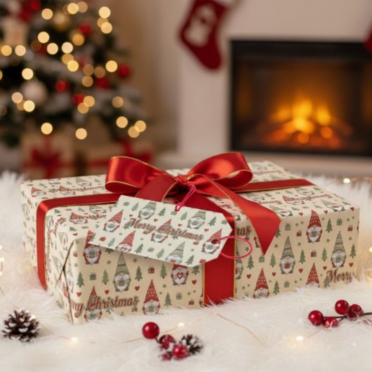 Cute Christmas Gnome Gift Tag Geschenkanhänger