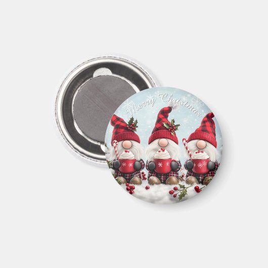Cute Christmas Gnome Magnet (Vorderseite/Rückseite)