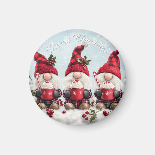 Cute Christmas Gnome Magnet (Vorne)