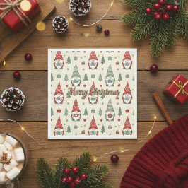 Cute Christmas Gnome Scandinavian Paper Napkins Serviette
