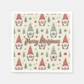 Cute Christmas Gnome Scandinavian Paper Napkins Serviette (Vorderseite)
