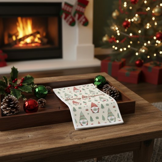 Cute Christmas Gnome Scandinavian Serviette