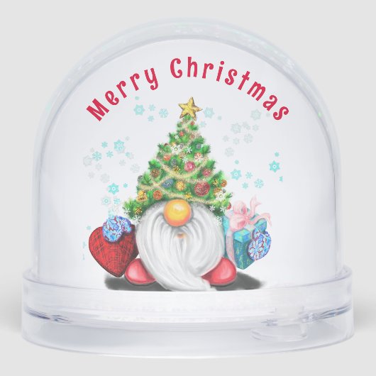 Cute Christmas Gnome Snow Globe Schneekugeln (Rückseite)