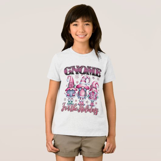 Cute Christmas Gnomes T-Shirt Tri-Blend Shirt (Vorderseite Voll)