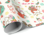 Cute Christmas Goose Illustration Pattern Ivory Geschenkpapier (Rolleneckpunkt)
