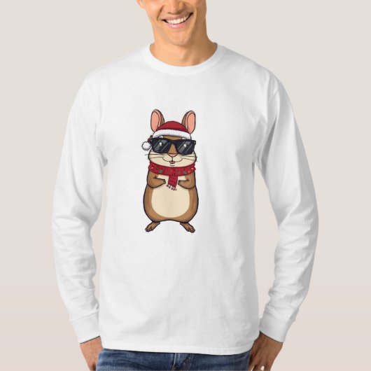Cute Christmas Hamster in Holiday Outfit T-Shirt (Vorderseite)