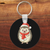 Cute Christmas Hedgehog Santa Schlüsselanhänger (Vorderseite)