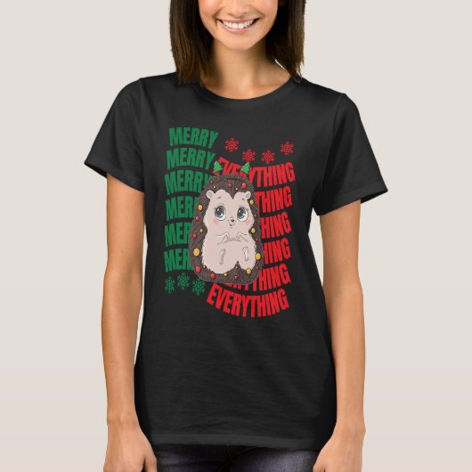 Cute Christmas hedgehog T-Shirt (Vorderseite)