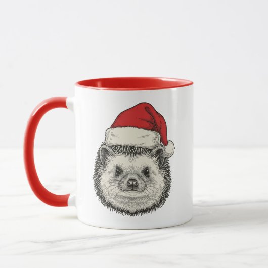 Cute Christmas Hedgehog Tasse (Links)