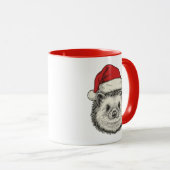 Cute Christmas Hedgehog Tasse (VorderseiteRechts)