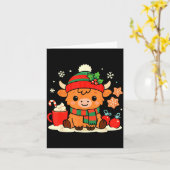 Cute Christmas Highland Cow Heifer Xmas Farm Anima Karte (Gelbe Blume)