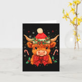 Cute Christmas Highland Cow Mooey Xmas Heifer Sant Karte (Gelbe Blume)
