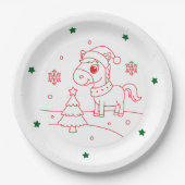 Cute Christmas Horse Round Pappteller (Vorderseite)