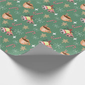 Cute Christmas Hot Cocoa Party Pattern Geschenkpapier (Ecke)